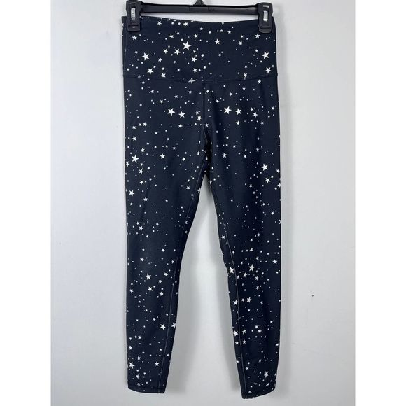 WILDFOX Sweat Black Star Print Leggings Size Medium - Picture 1 of 11